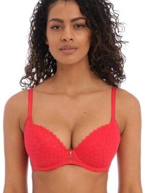 ✨Freya Signature Padded Plunge Bra Chilli Red 30DDD NWT